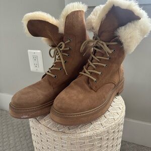 Brown Shearling-Lined Women's Boots
